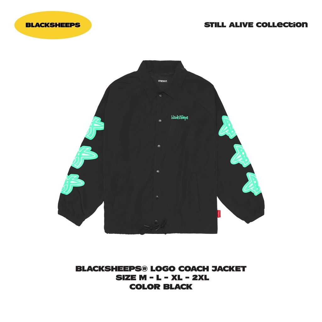 Áo Khoác dù BLACKSHEEPS màu Đen aka LOGO COACH JACKET - BLACK