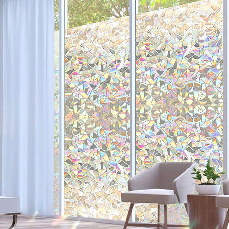 Hot wall stickers privacy rainbow effect window films anti-uv non-adhesive static cling glass sticker trang trí nội thất