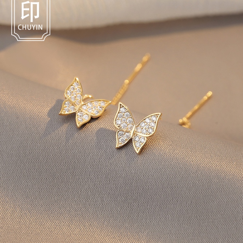 Khuyên Tai Hình Bướm Hàn Quốc Kiểu Tua Rua Mạ Bạc Thời Trang Mùa Hè Mới Dành Cho Nữ 2022