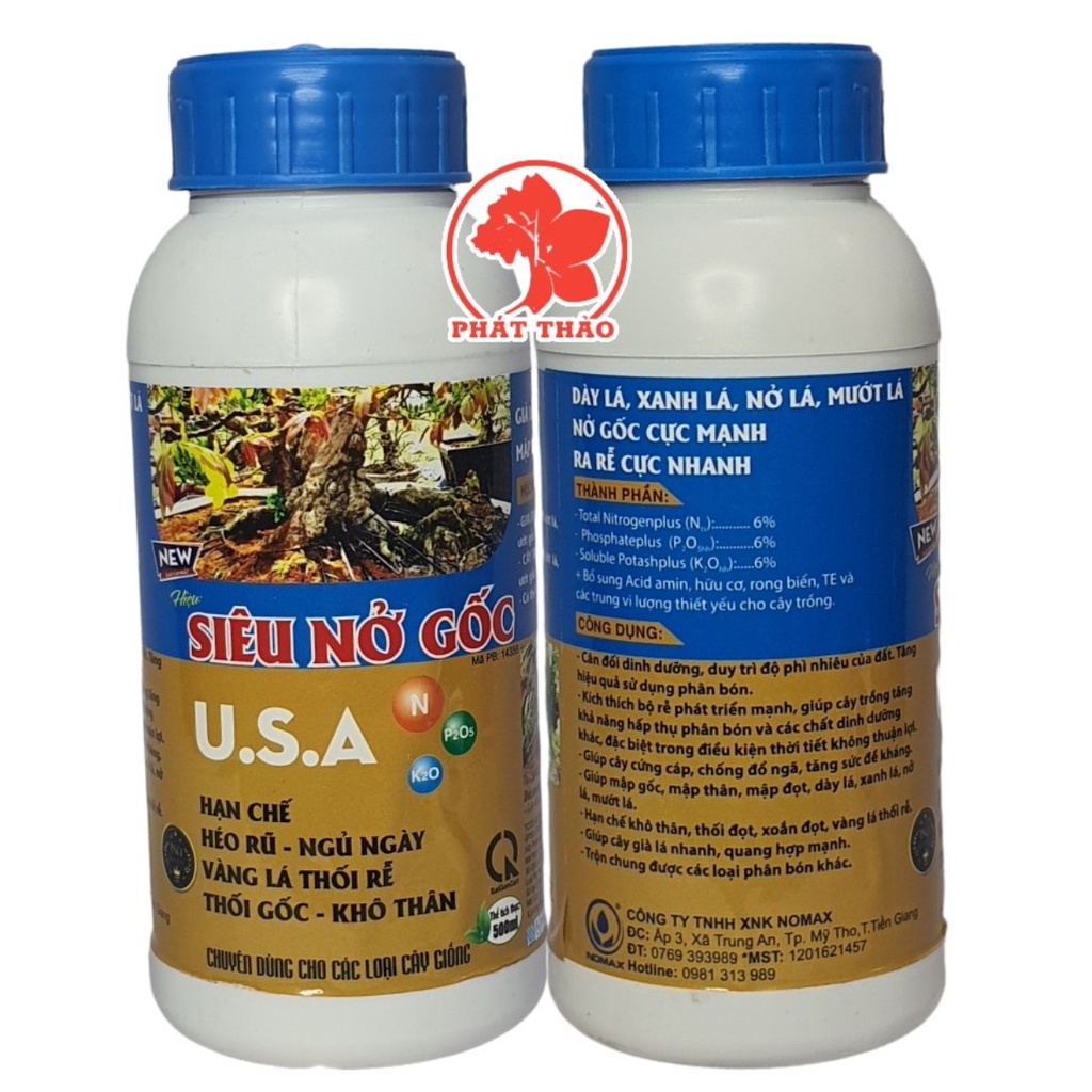 Phân Bón Lá Siêu Nở Gốc USA 500ml, chuyên dùng cho cây mai, cây sứ, hoa kiểng
