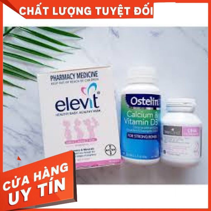 [HÀNG ÚC - FREESHIP] COMBO Đẩy Đủ Dưỡng Chất CHUẨN Cho Bà Bầu ELEVIT+CANXI+DHA
