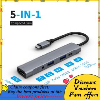 Trạm sạc chuyển đổi 5 trong 1 Type-C HUB sang USB-C USB3.0 1080P HDMI PD