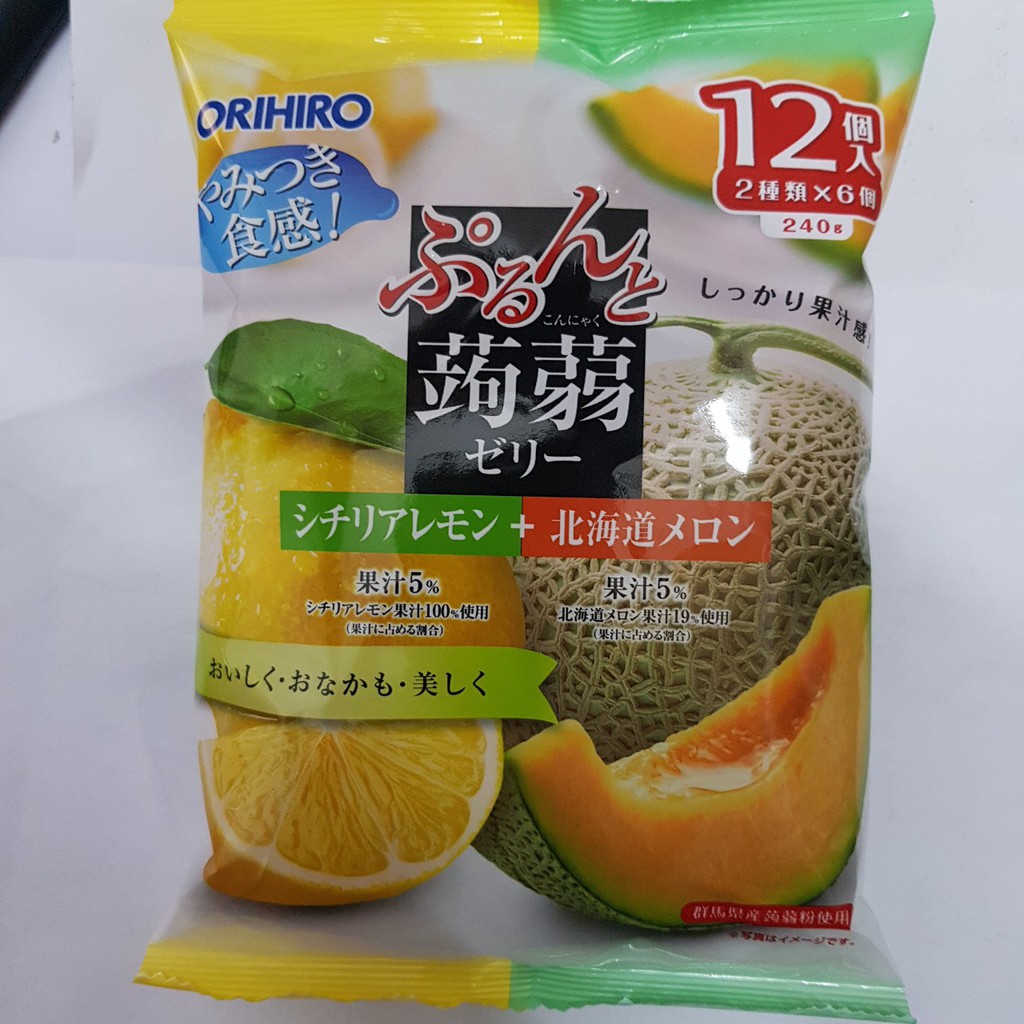 Thạch trái cây Orihiro nhiều vị 240g (20g x 12), Kẹo dẻo trái cây Nhật Bản [DATE T10/2024]
