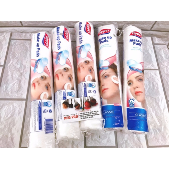 Bông tẩy trabg tippys (120 miếng)