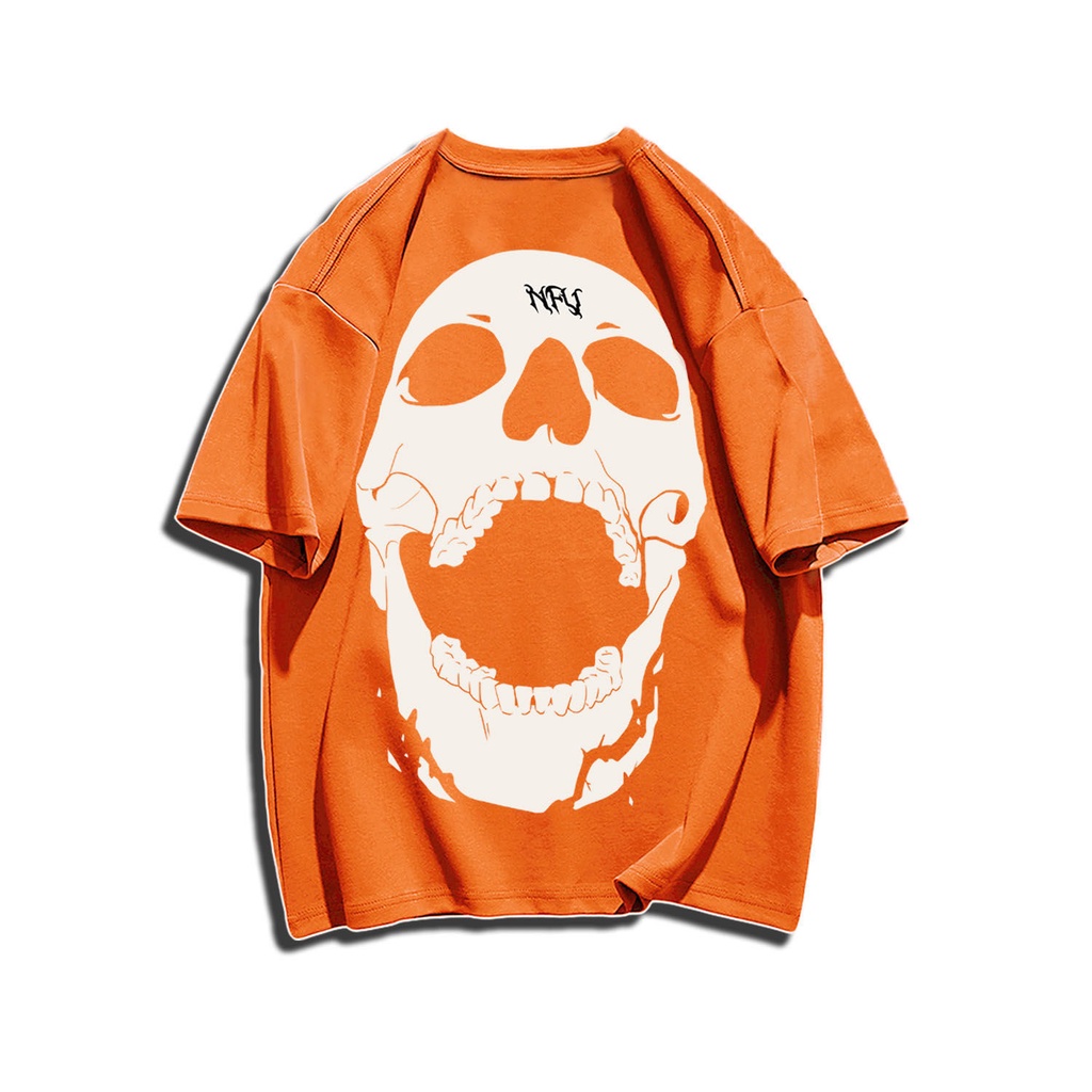 Áo Thun Cotton Tay Ngắn In Hình Đầu Lâu Màu Tối Phong Cách Hip Hop Thời Trang Mùa Hè Mới Cho Nam Và Nữ