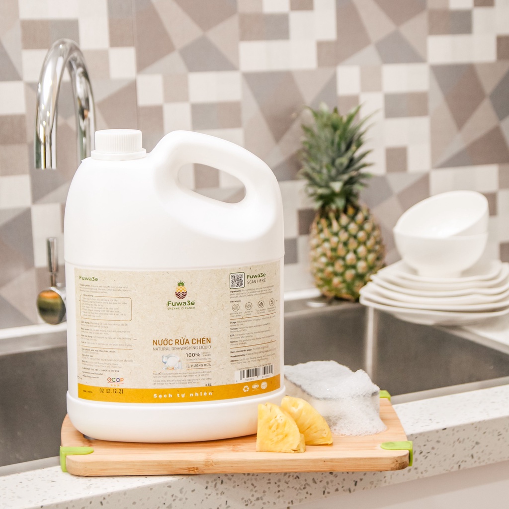 Nước rửa chén sinh học Fuwa 3e -3800ml