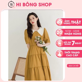 váy tiểu thư cổ bẻ phong cách nhẹ nhàng