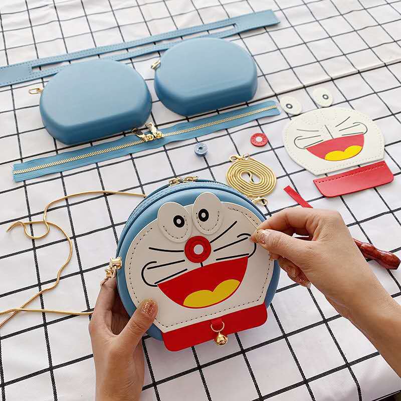 Nguyên Liệu DIY Làm Túi Handmade ❤️ Túi Đeo Chéo Hình Doraemon Dễ Thương