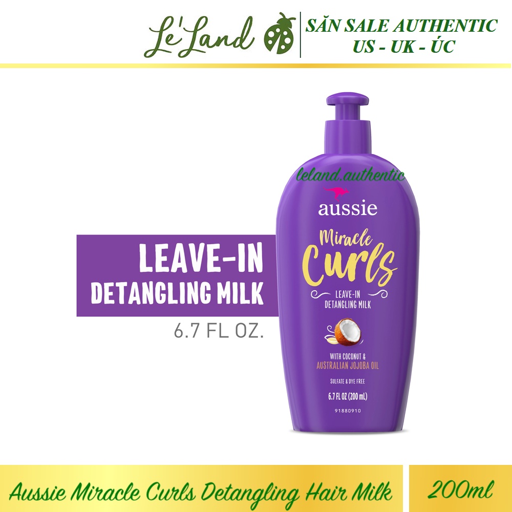 Bill US - Giữ nếp tóc Aussie Miracle Curls Detangling Hair Milk 200ml