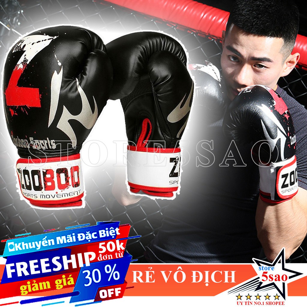 Găng tay boxing cao cấp Zooboo chữ Z ⚡FREESHIP⚡ Găng bao tay đấm bốc tập võ đánh bao cát người lớn giá rẻ