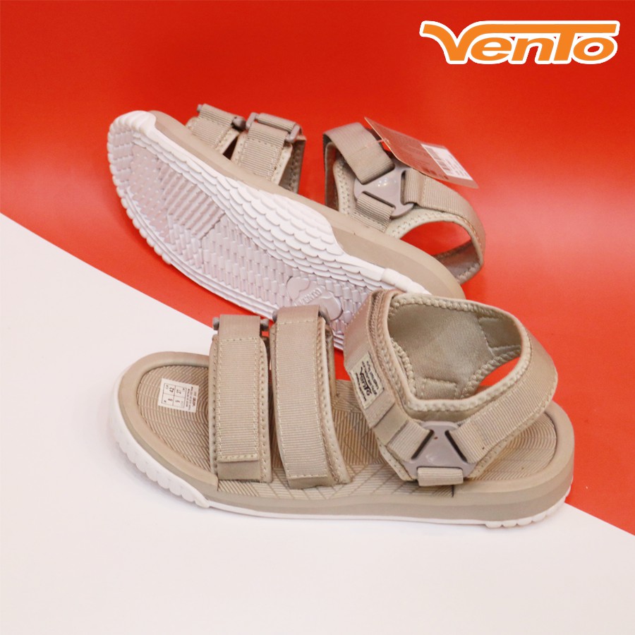 Giày Sandal Vento Nam Nữ 3 Quai SD9801 Màu Xám Ghi