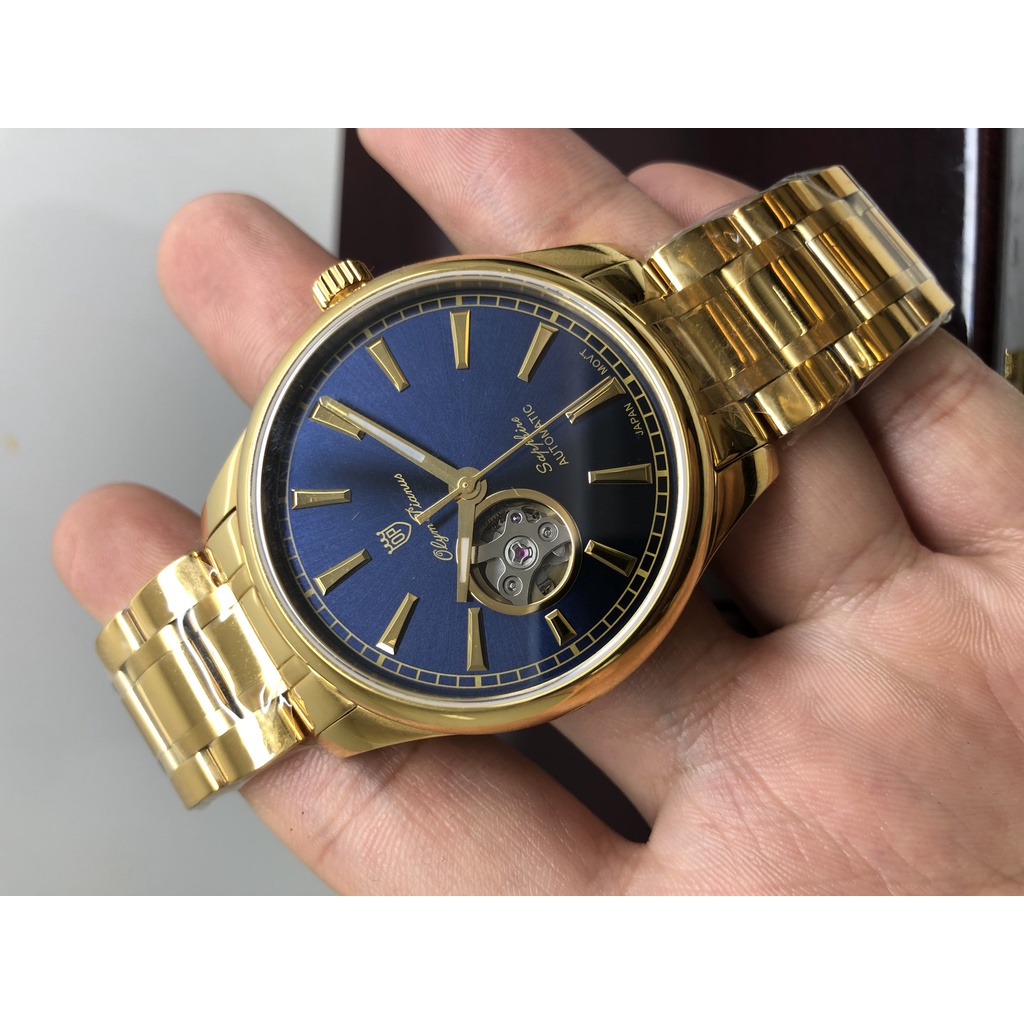 ĐỒNG HỒ CƠ OLYM PIANUS NAM DÂY KIM LOẠI LỘ MÁY OP9927-71AMK-X chính hãng.