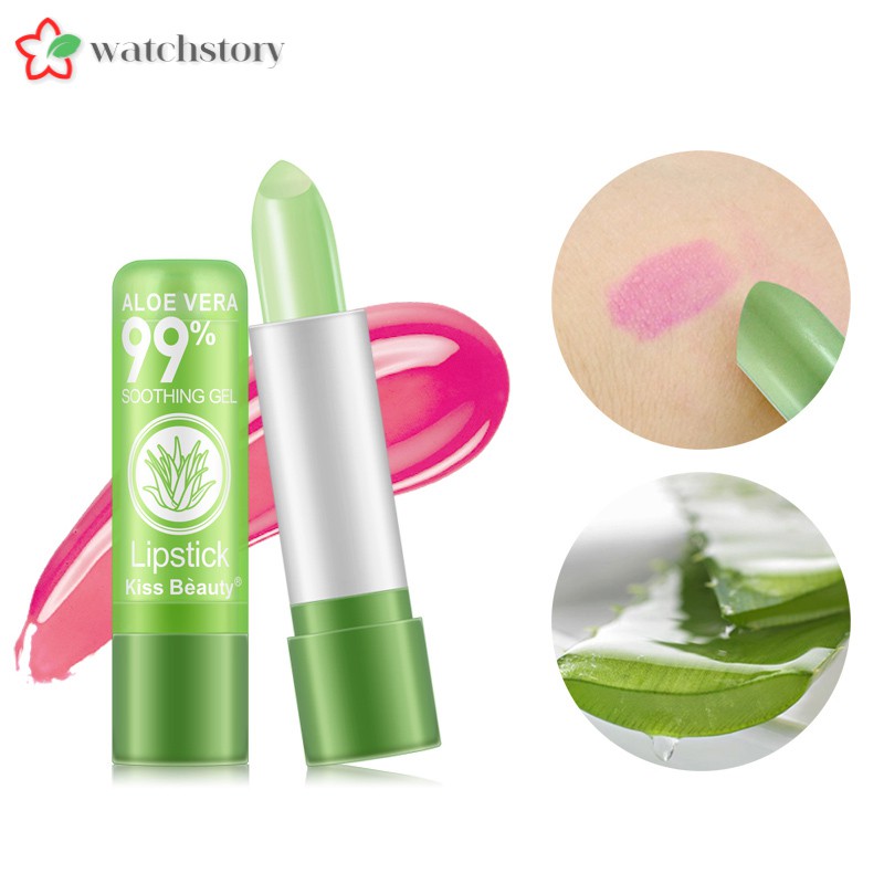 Son môi chiết xuất lô hội Kiss Beauty chống nước lên màu đẹp mắt