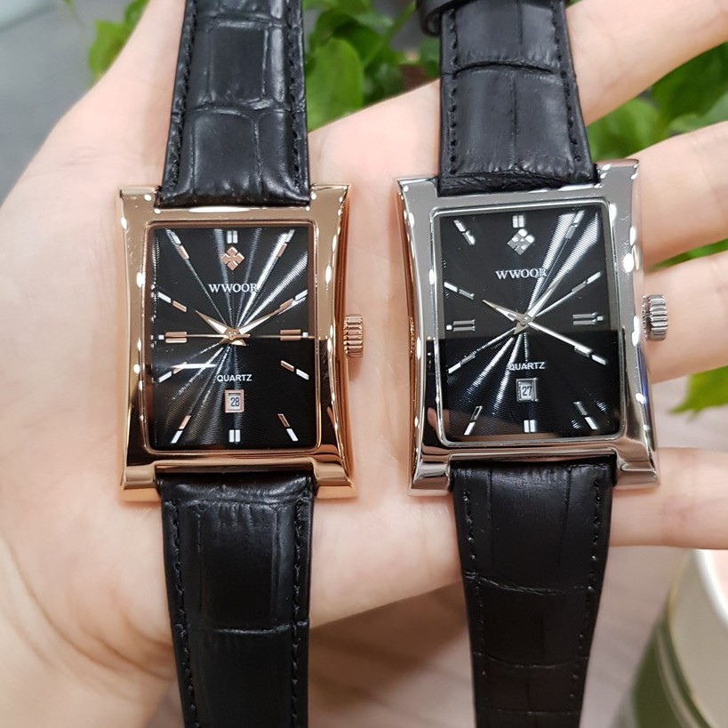 Đồng hồ nam Wwoor mặt vuông độc đáo chống nước chống xước tuyệt đối 3atm Tony Watch 68