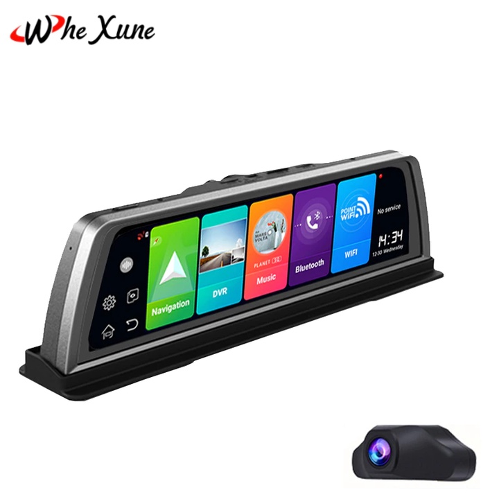 Sản Phẩm Camera hành trình đặt taplo ô tô, thương hiệu cao cấp Whexune V900: 4G, wifi, android 8.1, màn hình 10 inch .