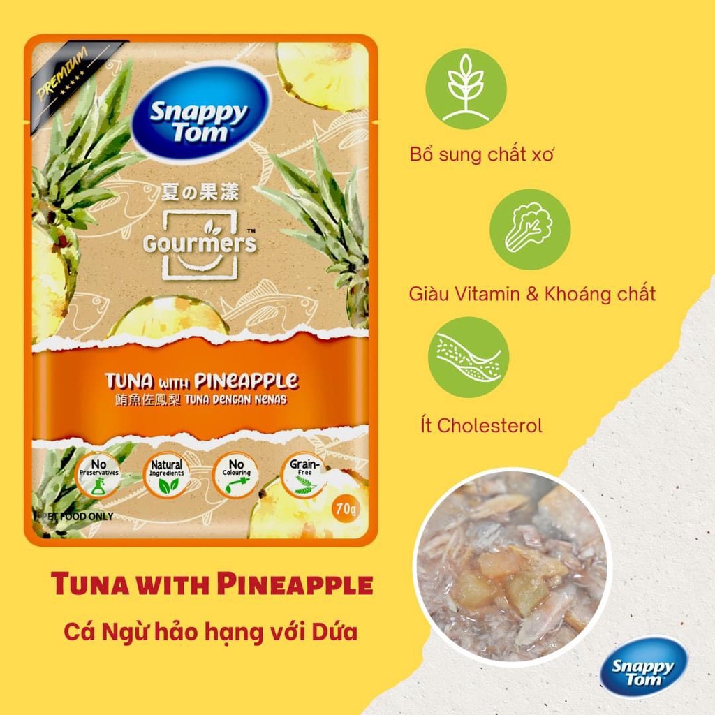 Pate Snappy Tom Fruit trái cây cho mèo - Gói 70G - Ú Nu Pet Shop