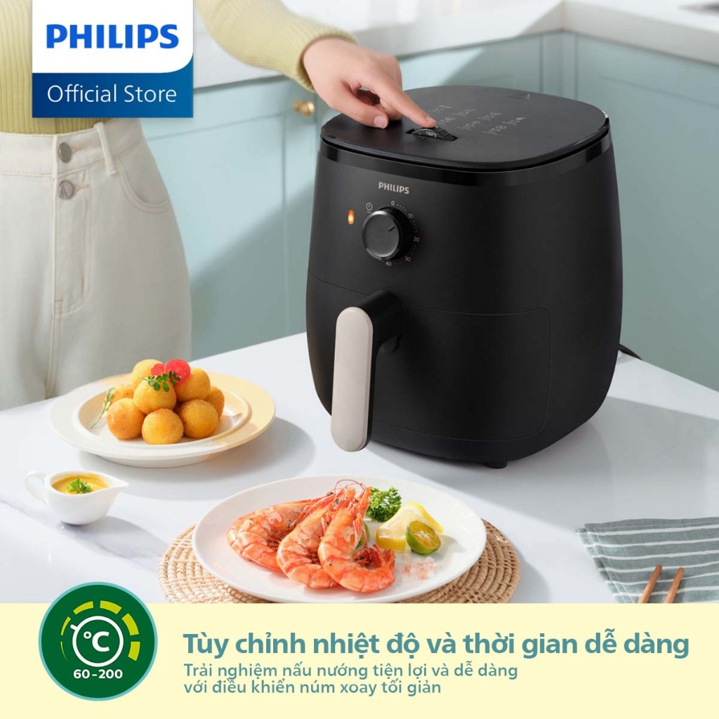 Nồi Chiên Không Dầu Philips HD9100/80 |1500W | 3.7lít- Hàng Chính Hãng
