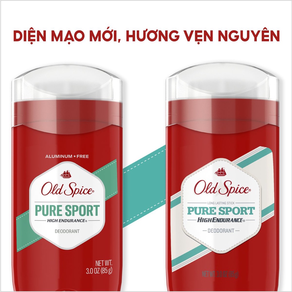 Lăn khử mùi Old Spice Pure Sport - 85gr - Mùi Thể Thao - Chính hãng USA