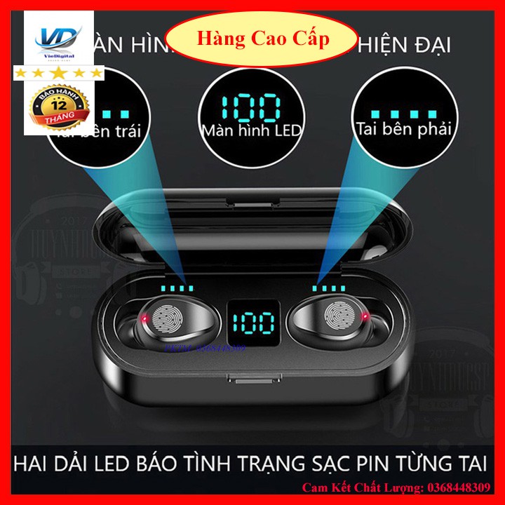 Tai Nghe Bluetooth, Tai Nghe Không Dây AMOI F9 TWS 5.0 9D, Cảm Ứng Chạm, Chống Nước, Chống Ồn. | BigBuy360 - bigbuy360.vn