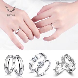 Nhẫn bạc 925 đính đá kim cương nhân tạo thời trang cho cặp đôi sy1