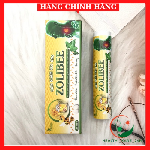 Viên ngậm keo ong xuyên tâm liên ZOLIBEE Tuýp 24 viên , Giảm ho giảm đau rát họng giảm đờm ngứa họng và ho lâu ngày