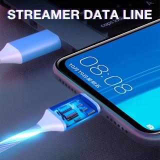 Fast Charging Data Line Micro USB Type C Lighting LED Streamer Fiber Cable For iPhone Android IOS