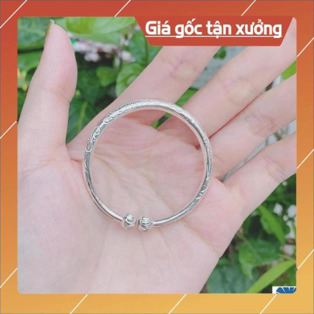 FREE SHIP Vòng tay khắc tên cho bé - Chạm rộng chuẩn bạc ta nguyên chất