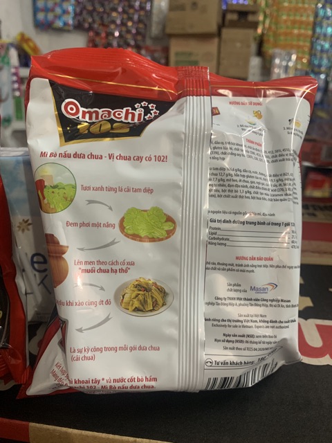 THÙNG MÌ BÒ NẤU DƯA OMACHI CÓ 102 30 gói 120g | BigBuy360 - bigbuy360.vn