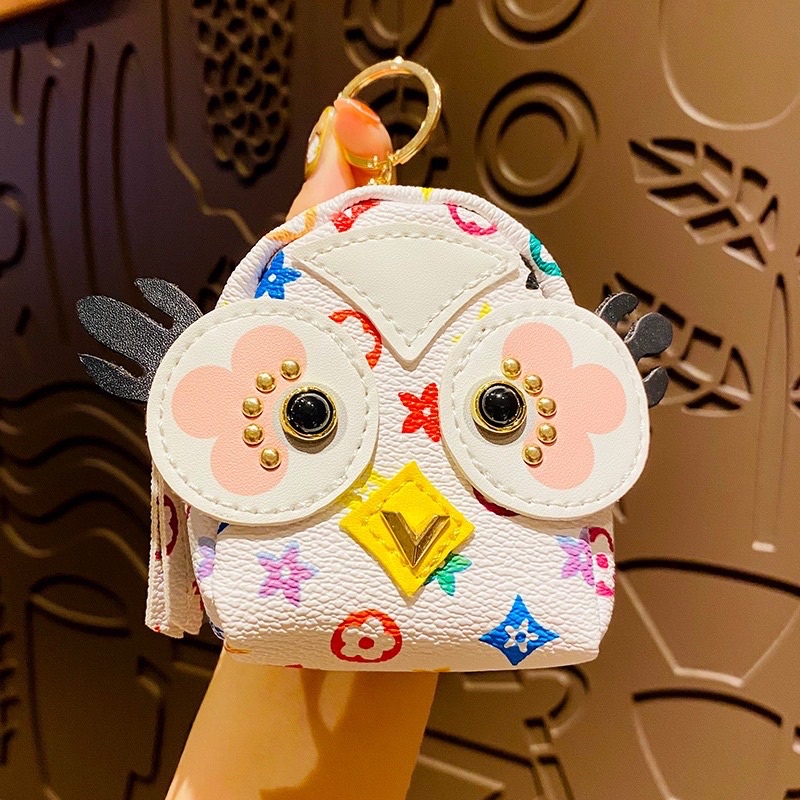 Móc khoá hình thú, Charm - Túi đựng vật dụng nhỏ hình thú mắt to cute dễ thương hàng loại 1u