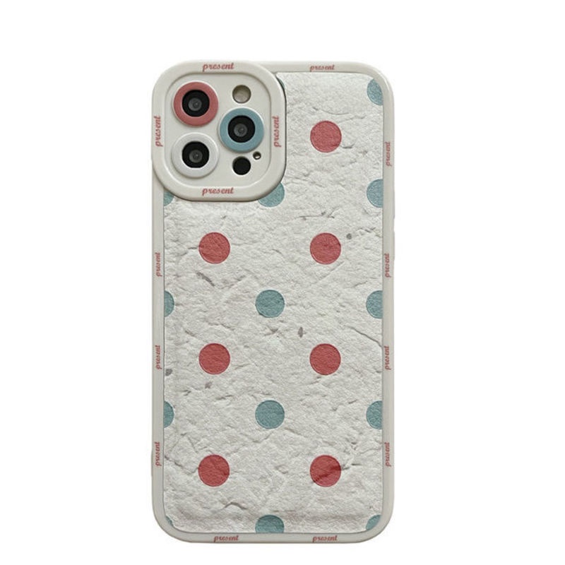 Ốp điện thoại silicon mềm họa tiết chấm bi thích hợp cho IPhone 7 8+ 12 13 11 Pro Max X Xs Max Xr