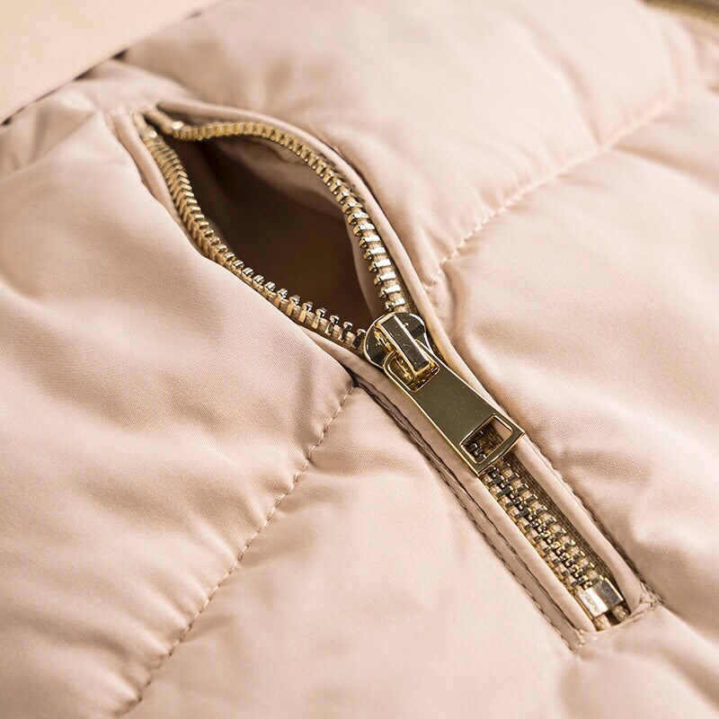 Áo phao dáng dài lót lông