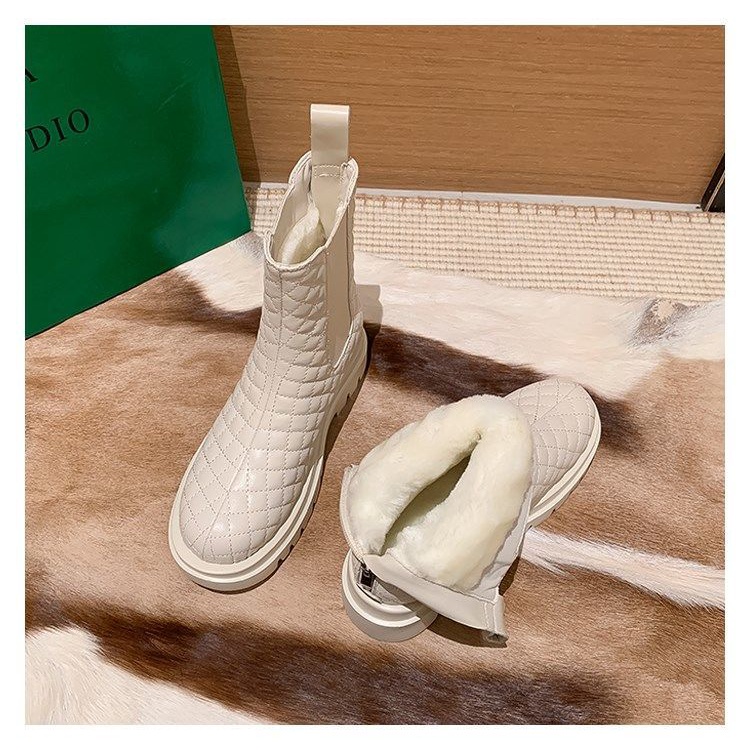 Giày Bốt Martin Đi Tuyết Dày Dặn Chống Trượt Lót Lông Cotton Cỡ Lớn Thời Trang Mùa Đông Cho Nữ