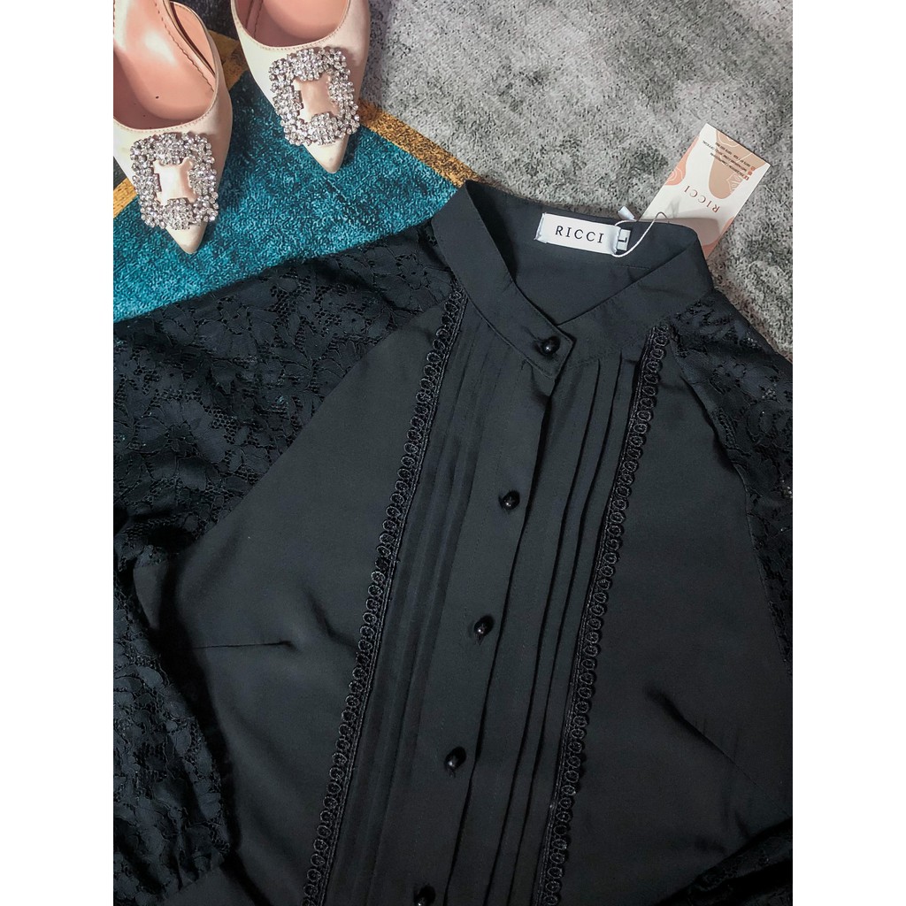 Sơ Mi Phối Tay Ren Ricci thiết kế chất liệu lụa cao cấp mềm mát màu hè |  RICCI OFFICIAL | BigBuy360 - bigbuy360.vn