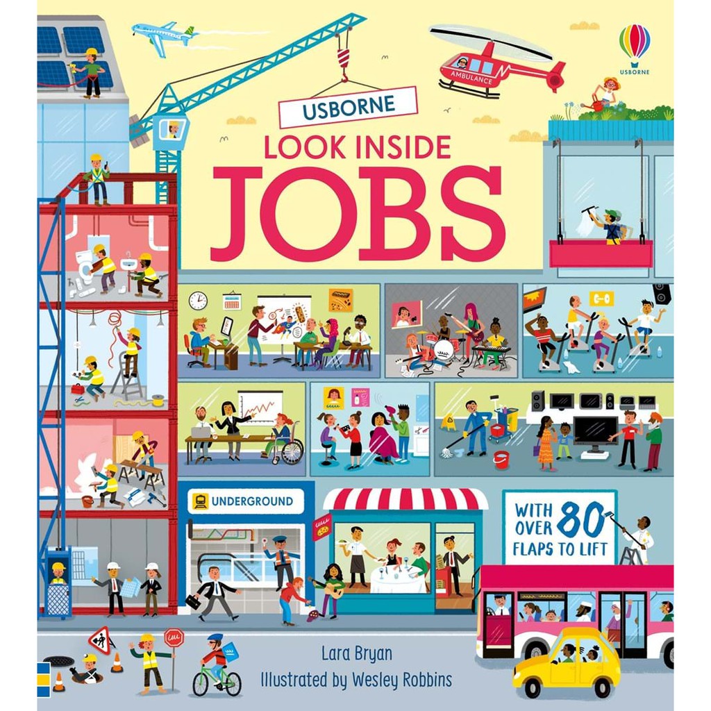 Sách lật mở Look Inside Jobs - cho bé tìm hiểu về nghề nghiệp, hướng nghiệp cho trẻ em