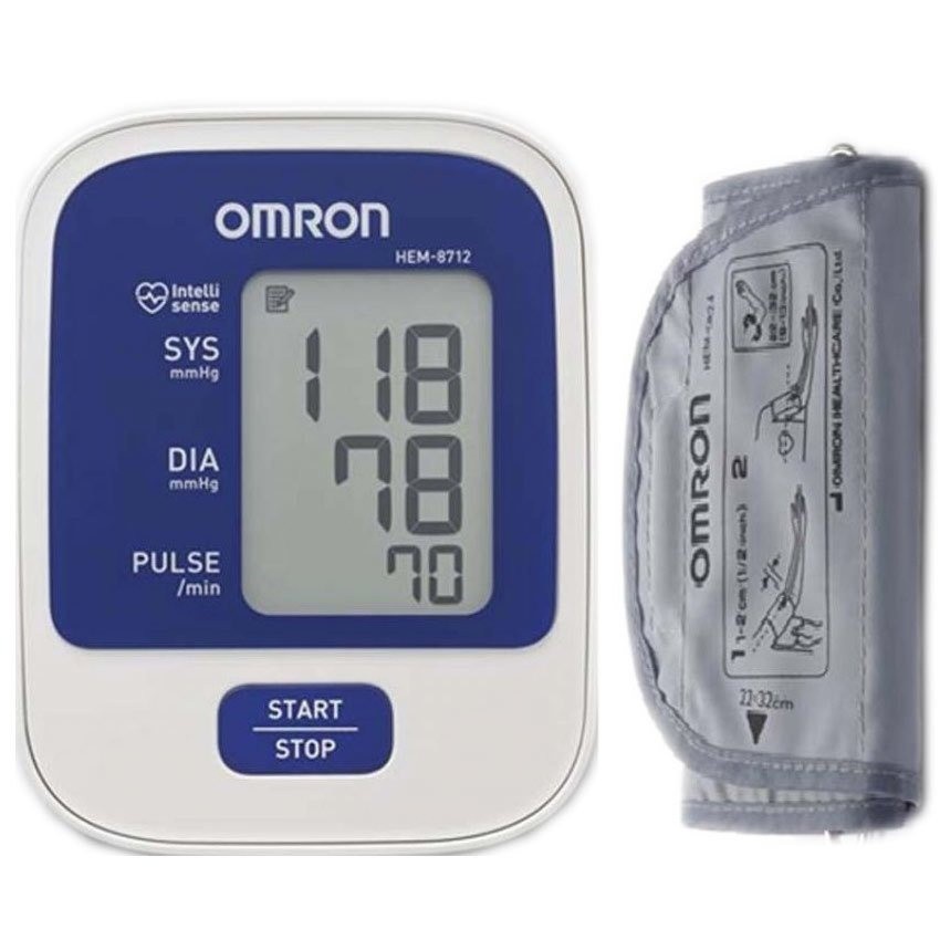 Máy đo huyết áp Omron HEM 8712 + Tặng đồng hồ thể thao nam chính hãng