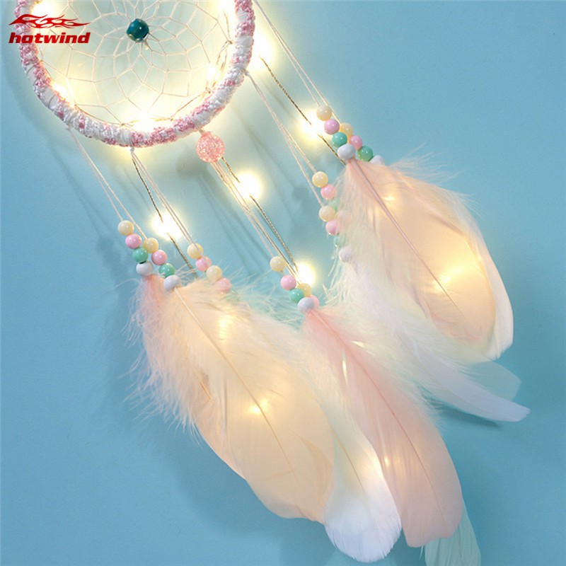 Dreamcatcher gắn đèn LED treo trang trí đẹp mắt