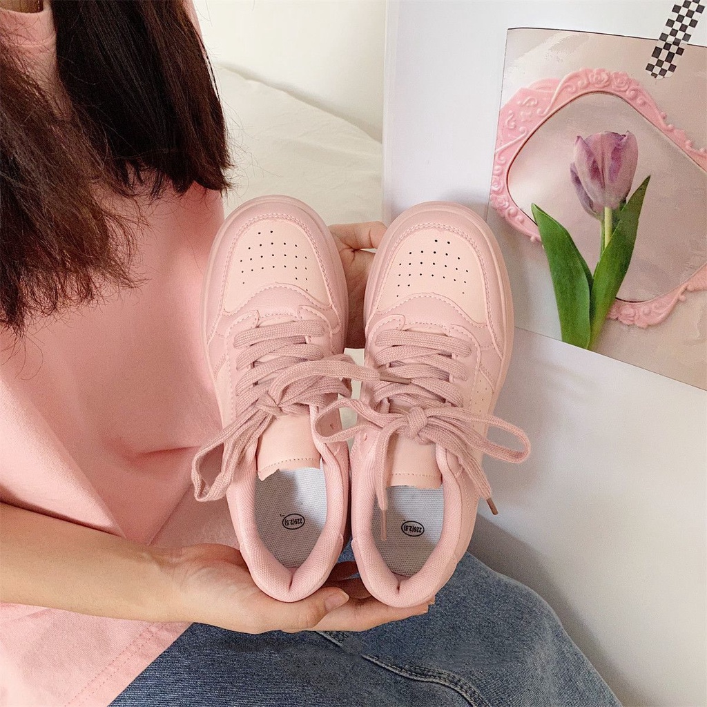 Giày Thể Thao Da Độn Đế Tăng Chiều Cao Thời Trang Mùa Hè