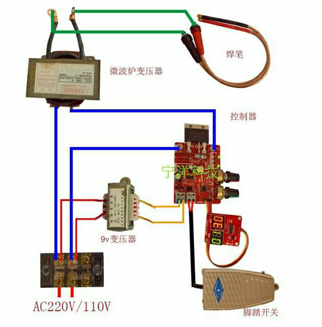 Mạch Timer 40A/100A (màn Led, 2 triết áp) chế máy hàn cell pin