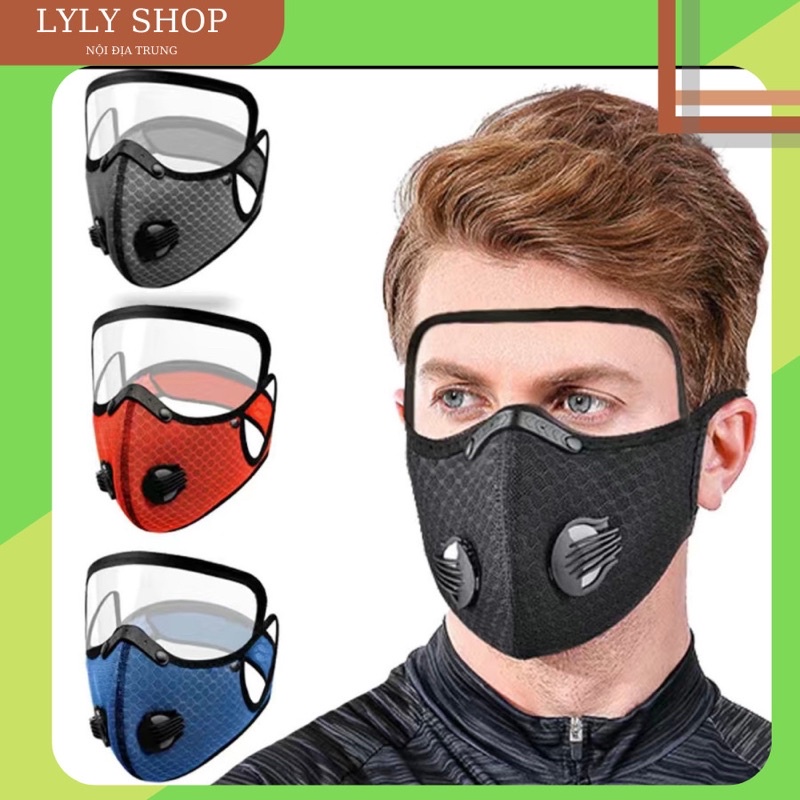 Khẩu Trang ,Khẩu Trang 5 Lớp Có Kèm Kính Và Van Thở Chống Bụi, Chống Dịch Loại Cực Xịn - LYKT