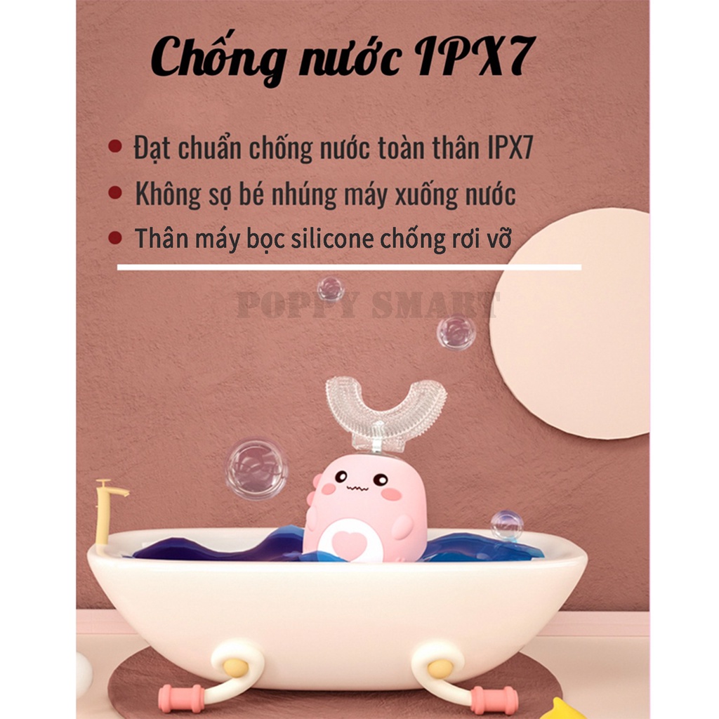 Bàn Chải Điện Cho Bé RABBIT Từ 2-8 Tuổi, Công Nghệ Làm Sạch Mới Rung Âm , Bảo Hành Chính Hãng 12 Tháng