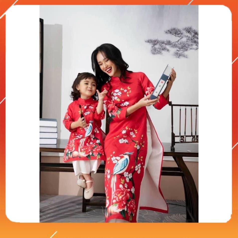 Áo dài cách tân mẹ và bé chất lụa đẹp _cách tân mẹ và bé siêu xinh