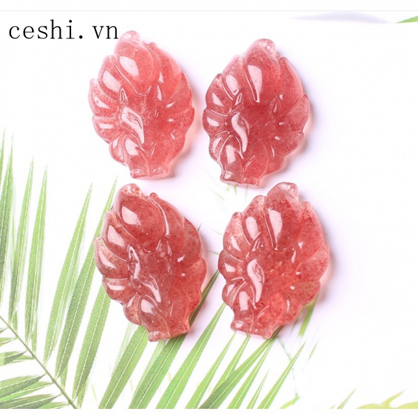Natural strawberry crystal pendant