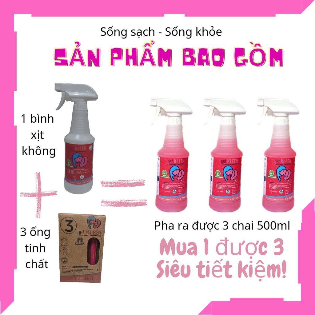 Xịt Khử Mùi Chó Mèo Vệ Sinh Thú Cưng Diệt Khuẩn Khử Mùi Hôi Cát Mèo, Nước Tiểu, Chuồng Trại Nhập Khẩu Canada