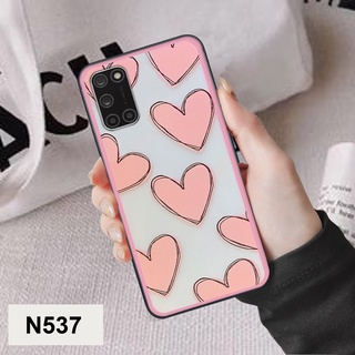 Ốp Oppo A32 / A52 / A92 / A53 bộ hình caro trái tim đen trắng hồng bong bóng dễ thương