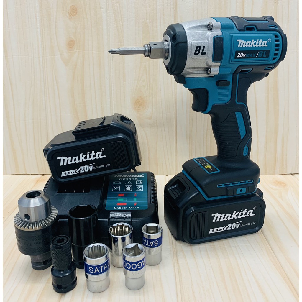 Máy siết bulong dùng pin không chổi than Makita 650NM - Tặng kèm bộ phụ kiện 7 chi tiết cao cấp