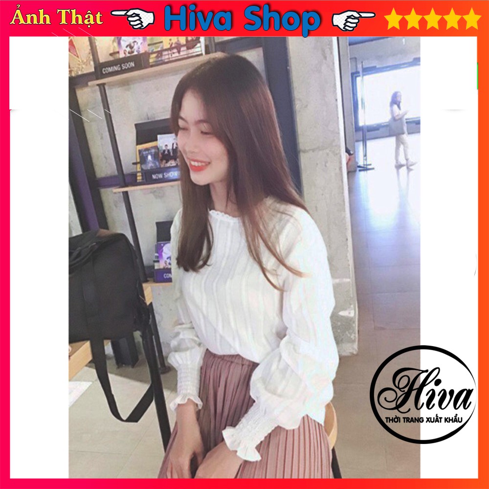 Áo sơ mi nữ babydoll thiết kế cổ viền dài tay cách điệu siêu xinh (video,ảnh thật )