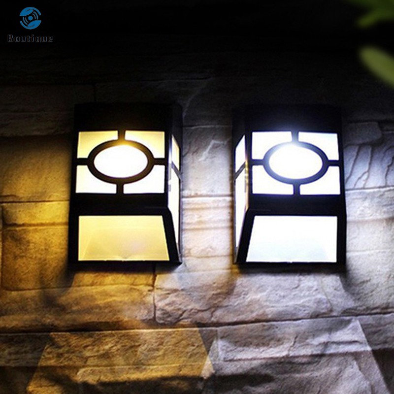 Set 4 Đèn Led Gắn Tường Ngoài Trời Sử Dụng Năng Lượng Mặt Trời