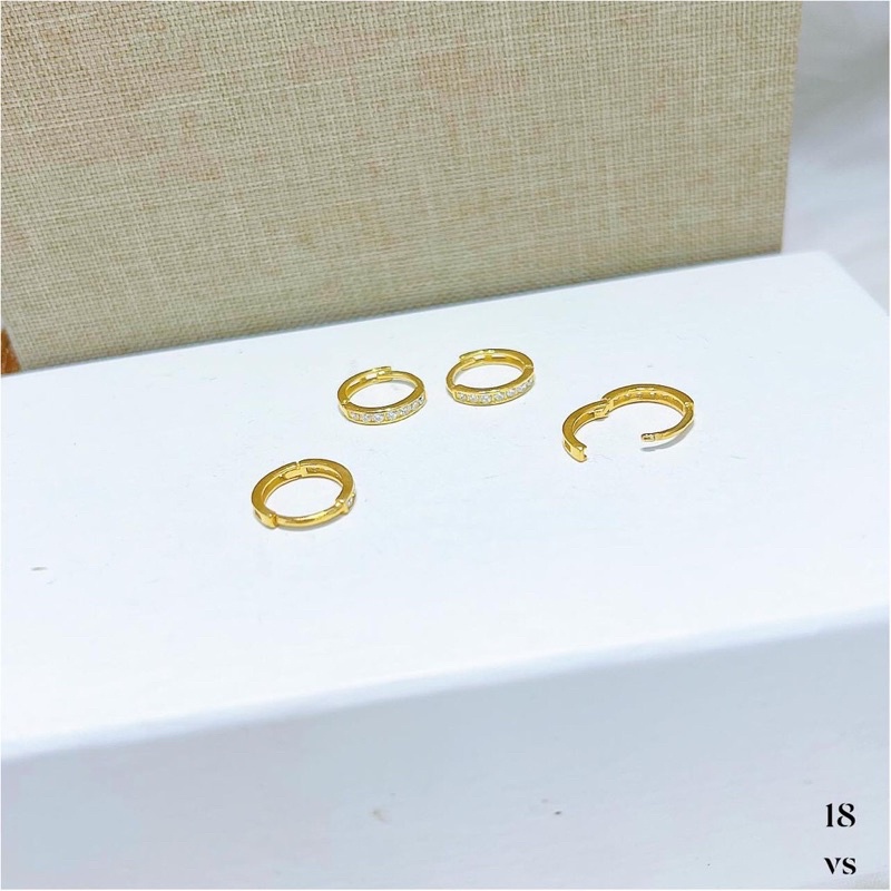 Bông tai bấm đính đá gold 10kaaaa