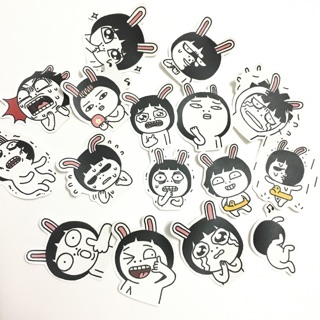 Sticker thỏ bựa dán trang trí scrapbook,planner,... size nhỏ 3-5cm