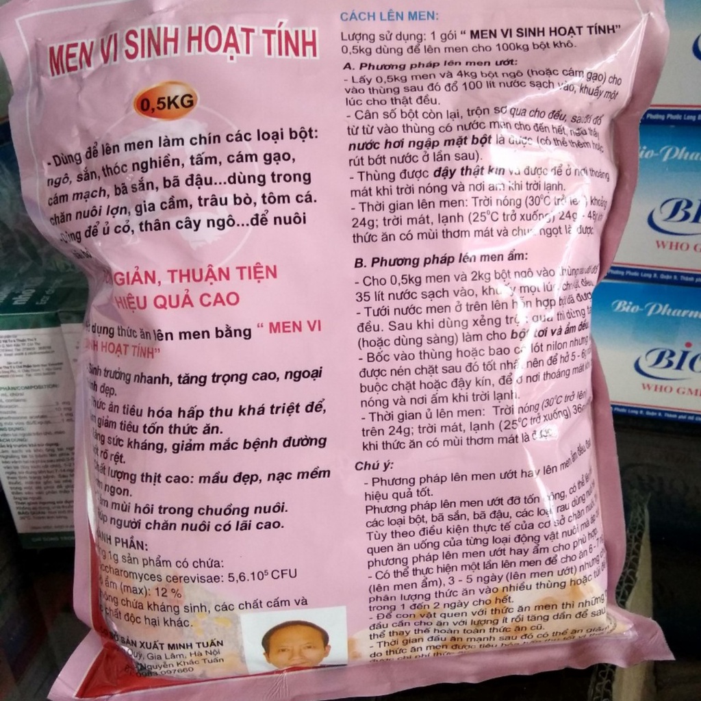 Men vi sinh hoạt tính ủ thức ăn chăn nuôi bao 500g